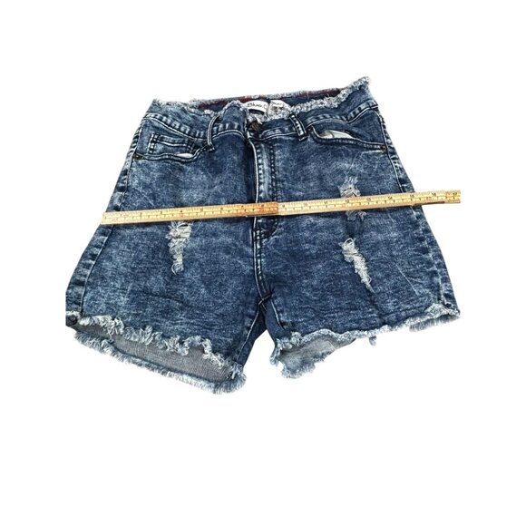 Distressed Denim High-Waisted Shorts Size 11 By Blue Co. - Picture 6 of 8